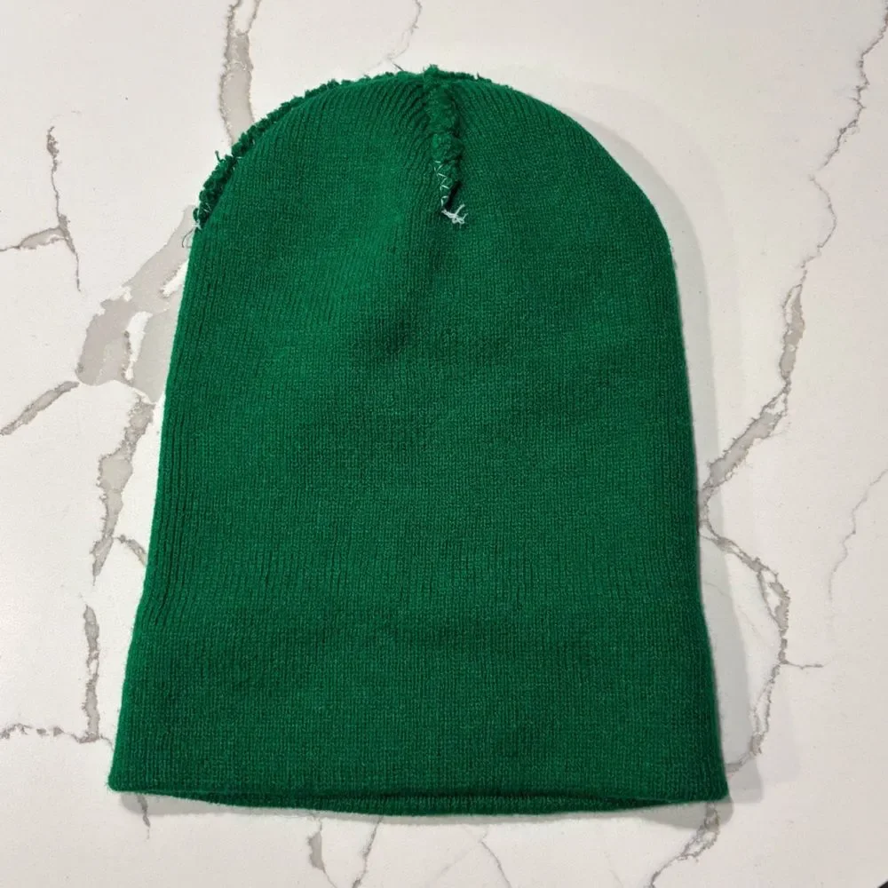 Men's Women's Pair Unisex Soft Knit Winter Acrylic Beanie Hat Cap OS Green Red